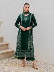 YARD-3PC LAWN EMBROIDERED SHIRT WITH KHAADI NET EMBROIDERED DUPATTA AND TROUSER-BIC-4827 Asasay Fakhir