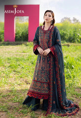 ASIM JOFA-3PC LAWN EMBROIDERED SHIRT WITH KHAADI NET EMBROIDERED DUPATTA AND TROUSER -BIC-4679 Asasay Fakhir