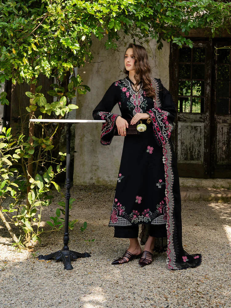 YARDS-3PC LAWN EMBROIDERED SHIRT WITH KHADDI NET EMBROIDERED DUPATTA AND TROUSER-BIC-4852 Asasay Fakhir