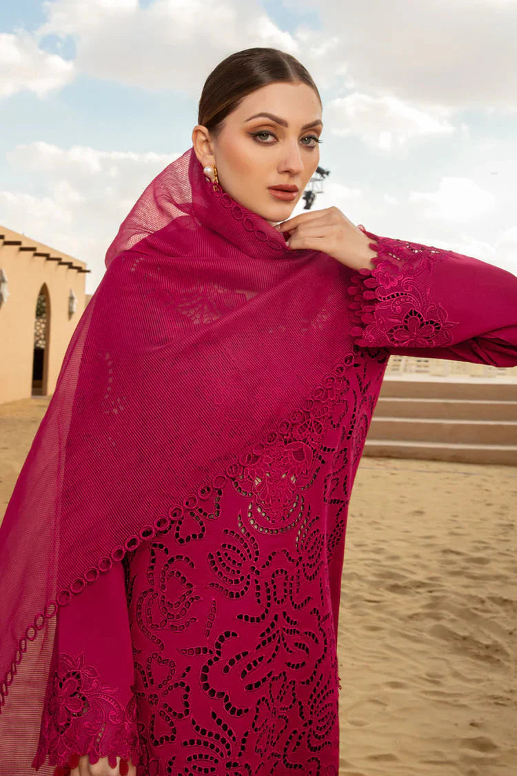 RANG RASIYA-3PC LAWN CHIKANKAARI EMBROIDERED SHIRT WITH KHADDI NET EMBROIDERED DUPATTA AND TROUSER-BIC-4647 Asasay Fakhir
