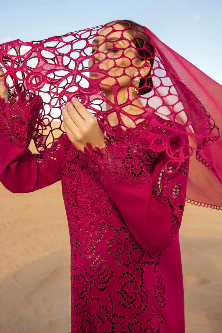 RANG RASIYA-3PC LAWN CHIKANKAARI EMBROIDERED SHIRT WITH KHADDI NET EMBROIDERED DUPATTA AND TROUSER-BIC-4647 Asasay Fakhir