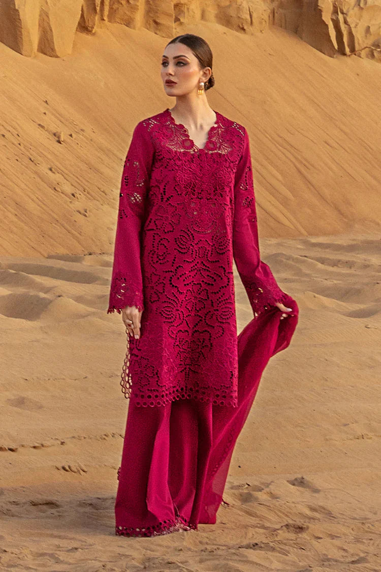 RANG RASIYA-3PC LAWN CHIKANKAARI EMBROIDERED SHIRT WITH KHADDI NET EMBROIDERED DUPATTA AND TROUSER-BIC-4647 Asasay Fakhir