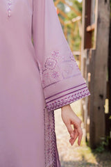 GARNET-3PIECE LAWN EMBROIDERED SHIRT WITH CHIFFON PRINTED DUPATTA AND TROUSER-BIC-4856 Asasay Fakhir