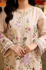 ANEELAS-3PC LAWN EMBROIDERED SHIRT WITH KHAADI NET PRINTED DUPATTA & EMB TROUSER-BIC-4783 Asasay Fakhir