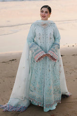 QALAMQAR-3PC LAWN CHIKANKAARI EMBROIDERED SHIRT WITH KHAADI NET EMBROIDERED DUPATTA AND TROUSER-BIC-4789 Asasay Fakhir