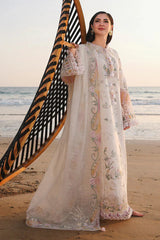 QALAMQAR-3PC LAWN CHIKANKAARI EMBROIDERED SHIRT WITH KHAADI NET EMBROIDERED DUPATTA AND TROUSER -BIC-4792 Asasay Fakhir