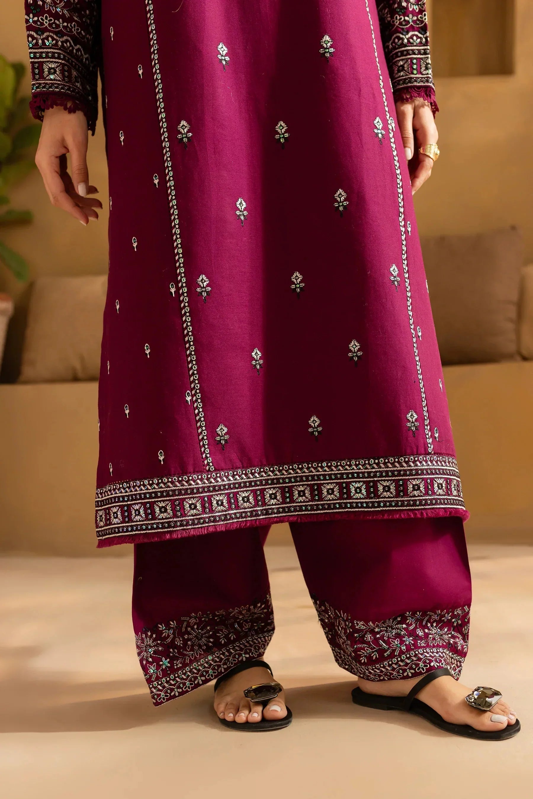 BATIK-2PC LAWN EMBROIDERED SEQUIN SHIRT AND EMBROIDERED TROUSER-BIC-225 Asasayfakhir