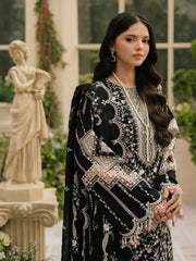 BIN ILYAS-3PC LAWN HEAVY EMBROIDERED SHIRT WITH KHADDI NET EMBROIDERED DUPATTA & LAWN TOUSER-BIC-4725 Asasay Fakhir