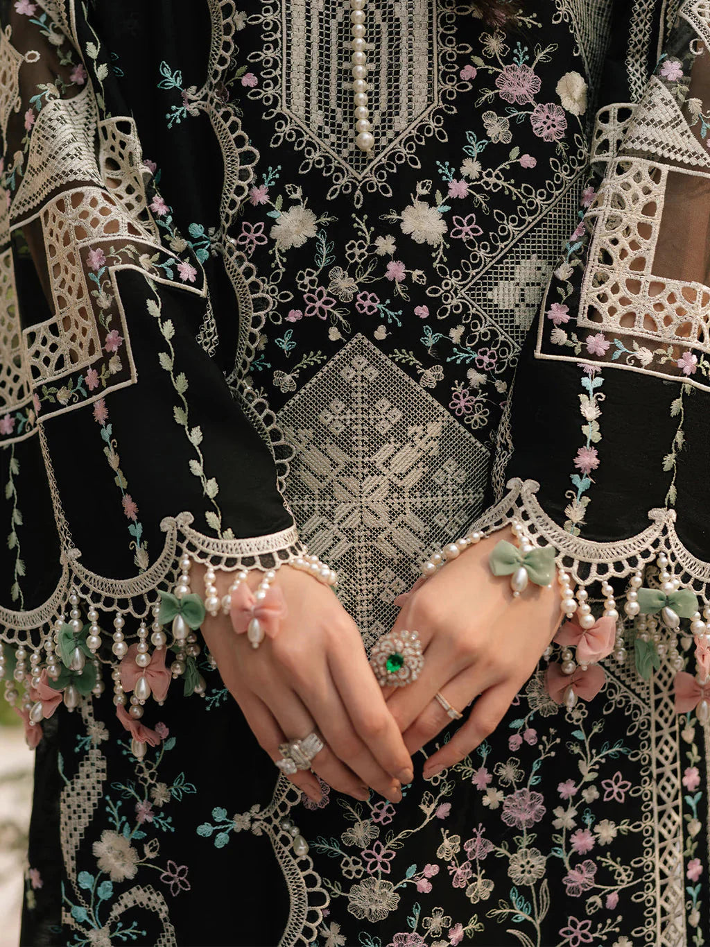 BIN ILYAS-3PC LAWN HEAVY EMBROIDERED SHIRT WITH KHADDI NET EMBROIDERED DUPATTA & LAWN TOUSER-BIC-4725 Asasay Fakhir