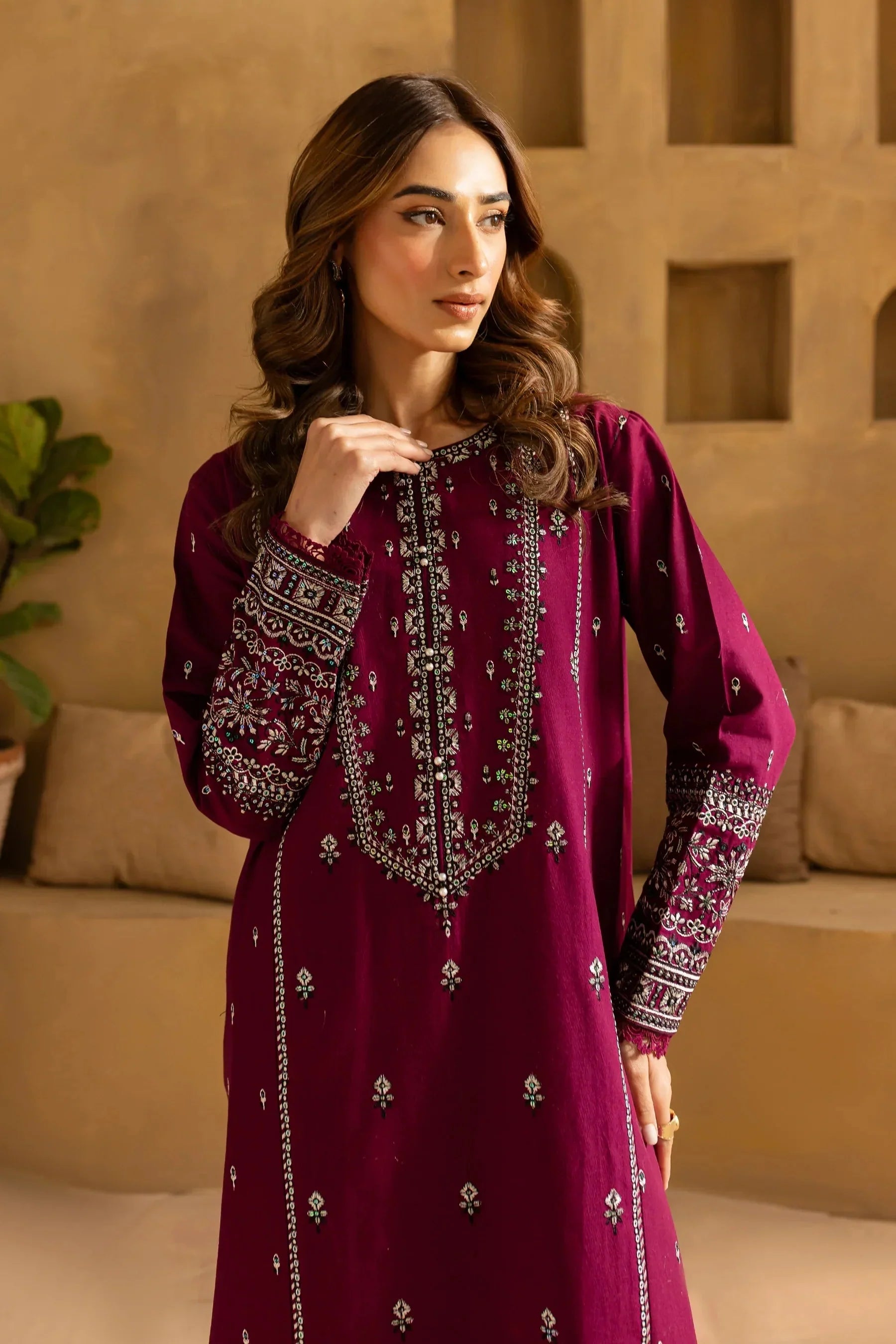 BATIK-2PC LAWN EMBROIDERED SEQUIN SHIRT AND EMBROIDERED TROUSER-BIC-225 Asasayfakhir