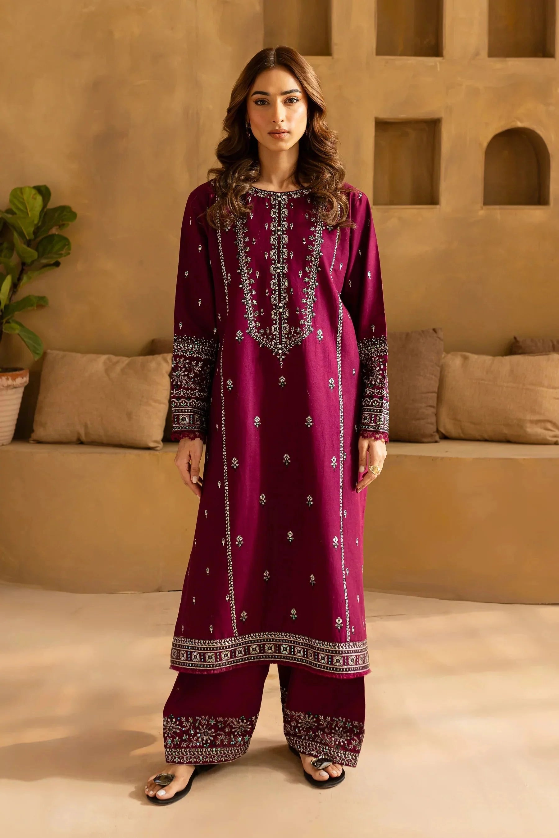 BATIK-2PC LAWN EMBROIDERED SEQUIN SHIRT AND EMBROIDERED TROUSER-BIC-225 Asasayfakhir