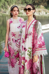 MARIA.B-3PC LAWN EMBROIDERED PRINTED SHIRT WITH CHIFFON PRINT DUPATTA AND PRINT TROUSER-BIC-2520 Asasay Fakhir