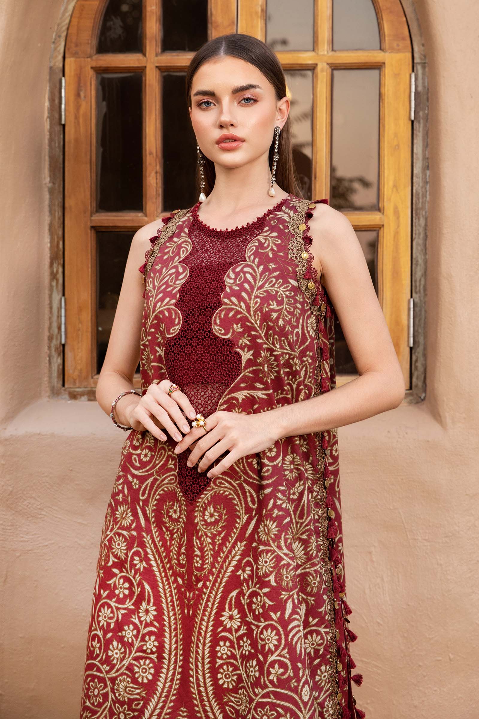 MARIA.B-3PC LAWN EMBROIDERED PRINTED SHIRT WITH CHIFFON PRINT DUPATTA AND PRINT TROUSER-BIC-2518 Asasay Fakhir