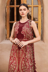 MARIA.B-3PC LAWN EMBROIDERED PRINTED SHIRT WITH CHIFFON PRINT DUPATTA AND PRINT TROUSER-BIC-2518 Asasay Fakhir