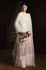 ZARA SHAHJAHAN-3PC LAWN EMBROIDERED SHIRT WITH KHADDI NET EMB DUPATTA AND EMB TROUSER-BIC- Asasay Fakhir