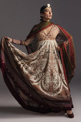ZARA SHAH JAHAN-3PC DIGITAL PRINTED FROCK WITH SILK PRINTED DUPATTA & DYED TROUSER-BIC-068 Asasay Fakhir