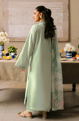 IZEL-3PC LAWN EMBROIDERED SHIRT WITH CHIFFON PRINT DUPATTA AND EMB TROUSER-BIC-4825 Asasay Fakhir
