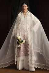 ZARA SHAHJAHAN-3PC LAWN EMBROIDERED SHIRT WITH KHADDI NET EMB DUPATTA AND EMB TROUSER-BIC- Asasay Fakhir