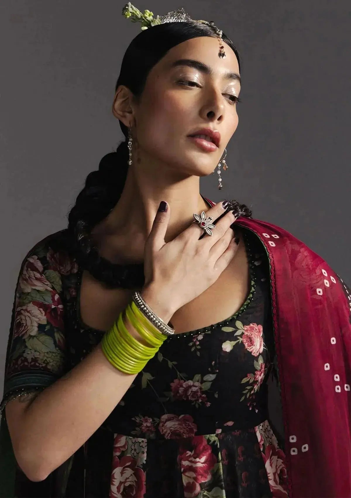 ZARA SHAH JAHAN-3PC DIGITAL PRINTED FROCK WITH SILK PRINTED DUPATTA & DYED TROUSER-BIC-070 Asasay Fakhir