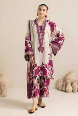 ADAN LIBAS-3PC LAWN PRINTED EMB SHIRT WITH LAWN PRINTED DUPATTA AND PRINT TROUSER-BIC-059 Asasay Fakhir