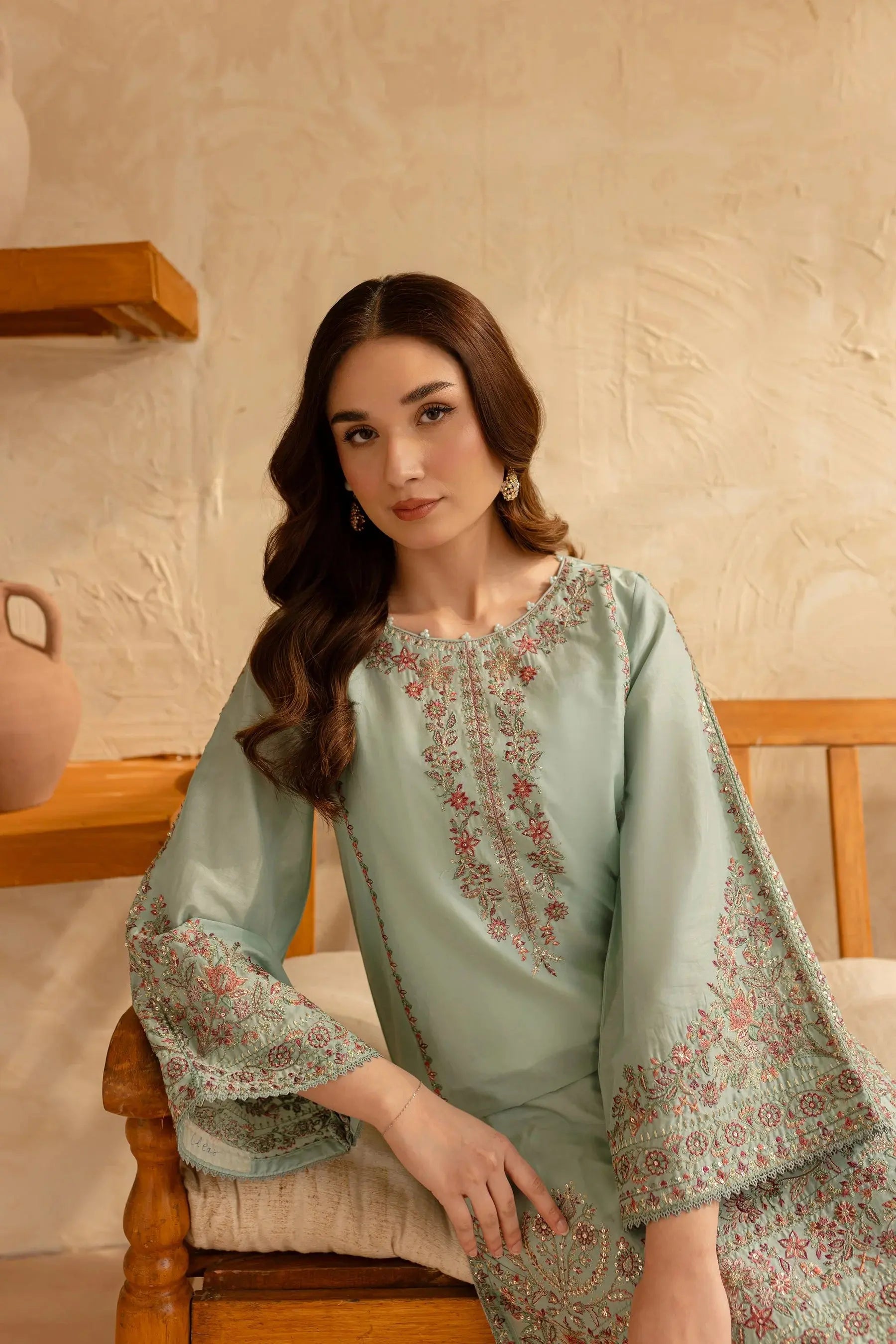 BATIK-2PC LAWN EMBROIDERED SHIRT WITH EMBROIDERED TROUSER-BIC-218 Asasayfakhir