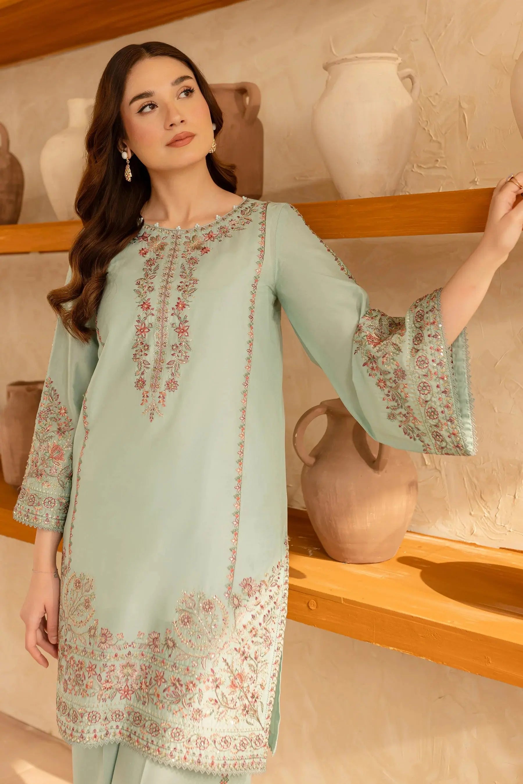 BATIK-2PC LAWN EMBROIDERED SHIRT WITH EMBROIDERED TROUSER-BIC-218 Asasayfakhir