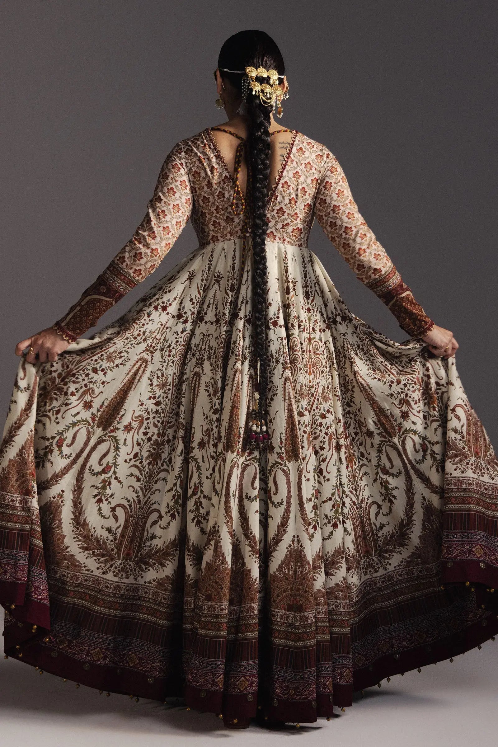 ZARA SHAH JAHAN-3PC DIGITAL PRINTED FROCK WITH SILK PRINTED DUPATTA & DYED TROUSER-BIC-068 Asasay Fakhir