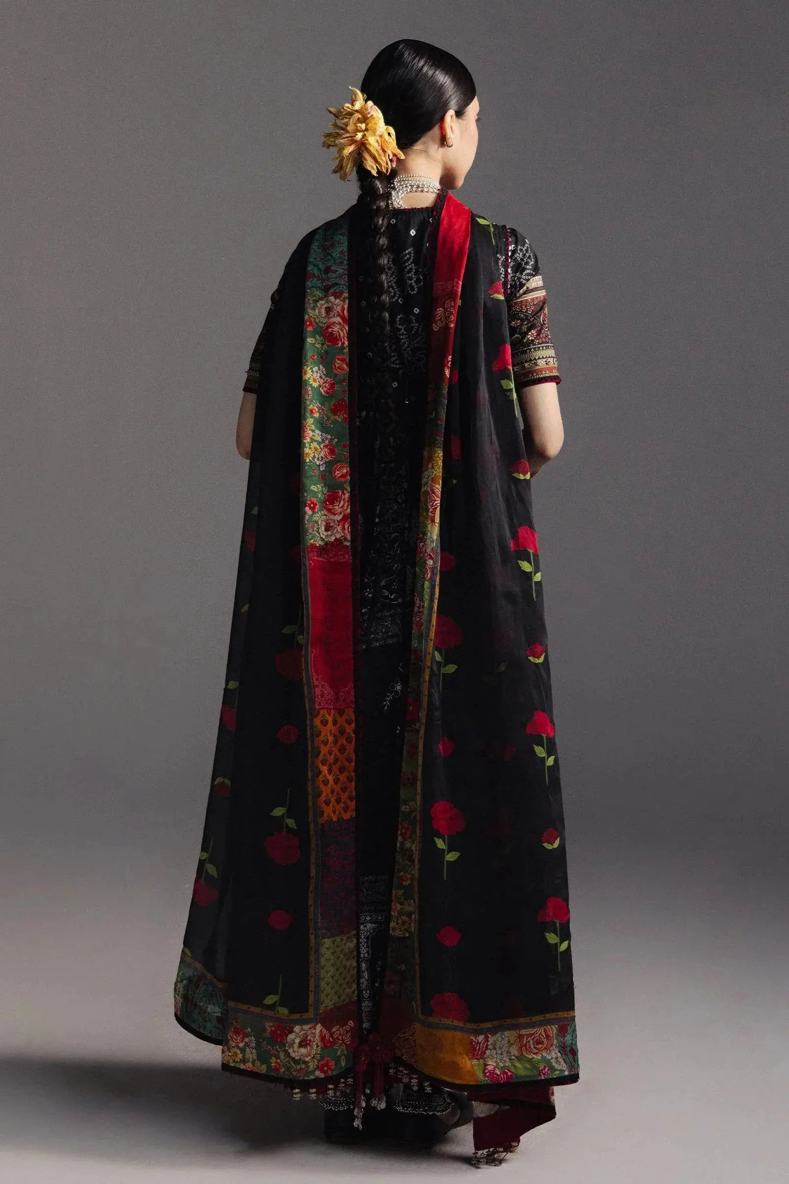 ZARA SHAH JAHAN-3PC DIGITAL PRINTED FROCK WITH SILK PRINTED DUPATTA & DYED TROUSER-BIC-066 Asasay Fakhir