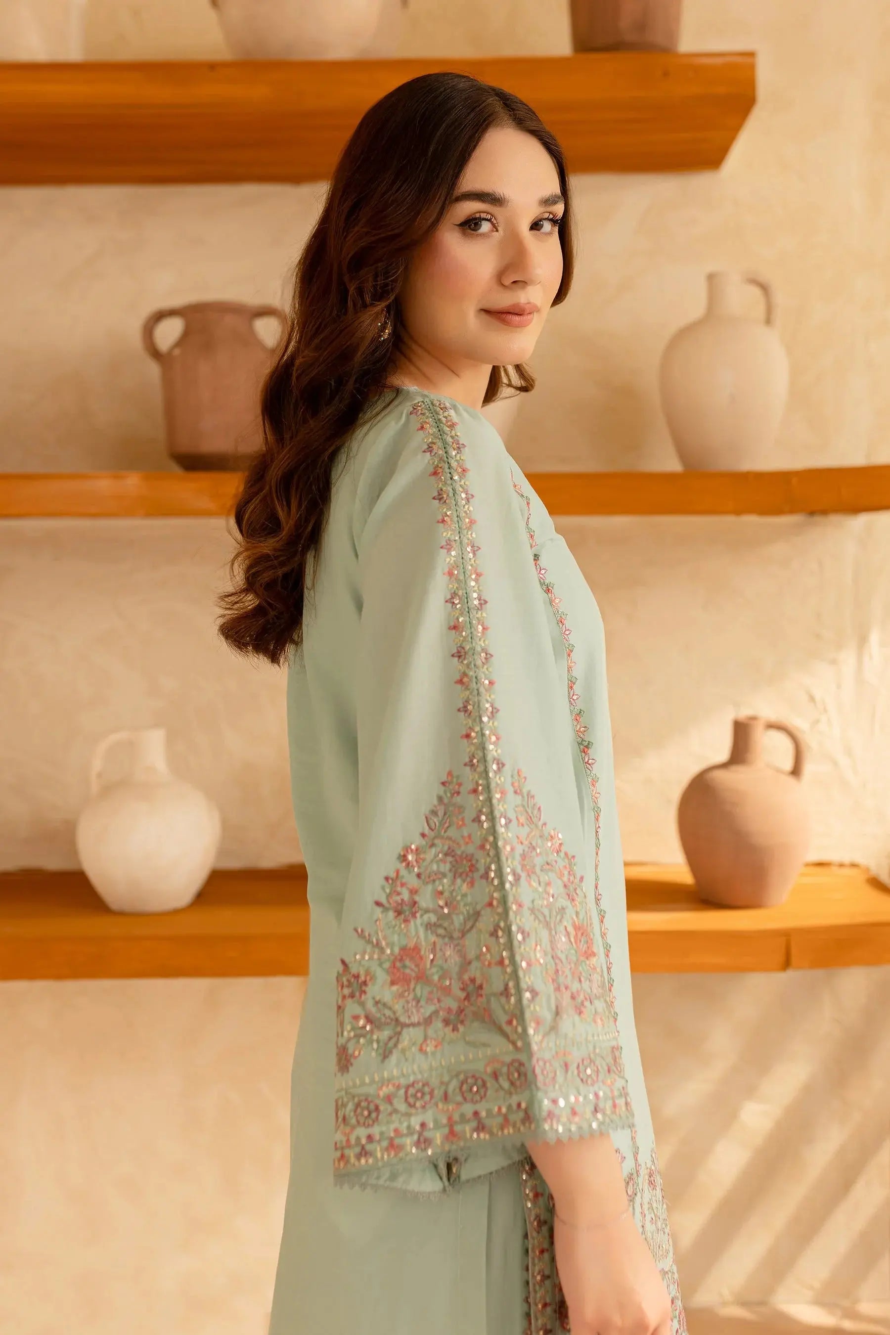 BATIK-2PC LAWN EMBROIDERED SHIRT WITH EMBROIDERED TROUSER-BIC-218 Asasayfakhir
