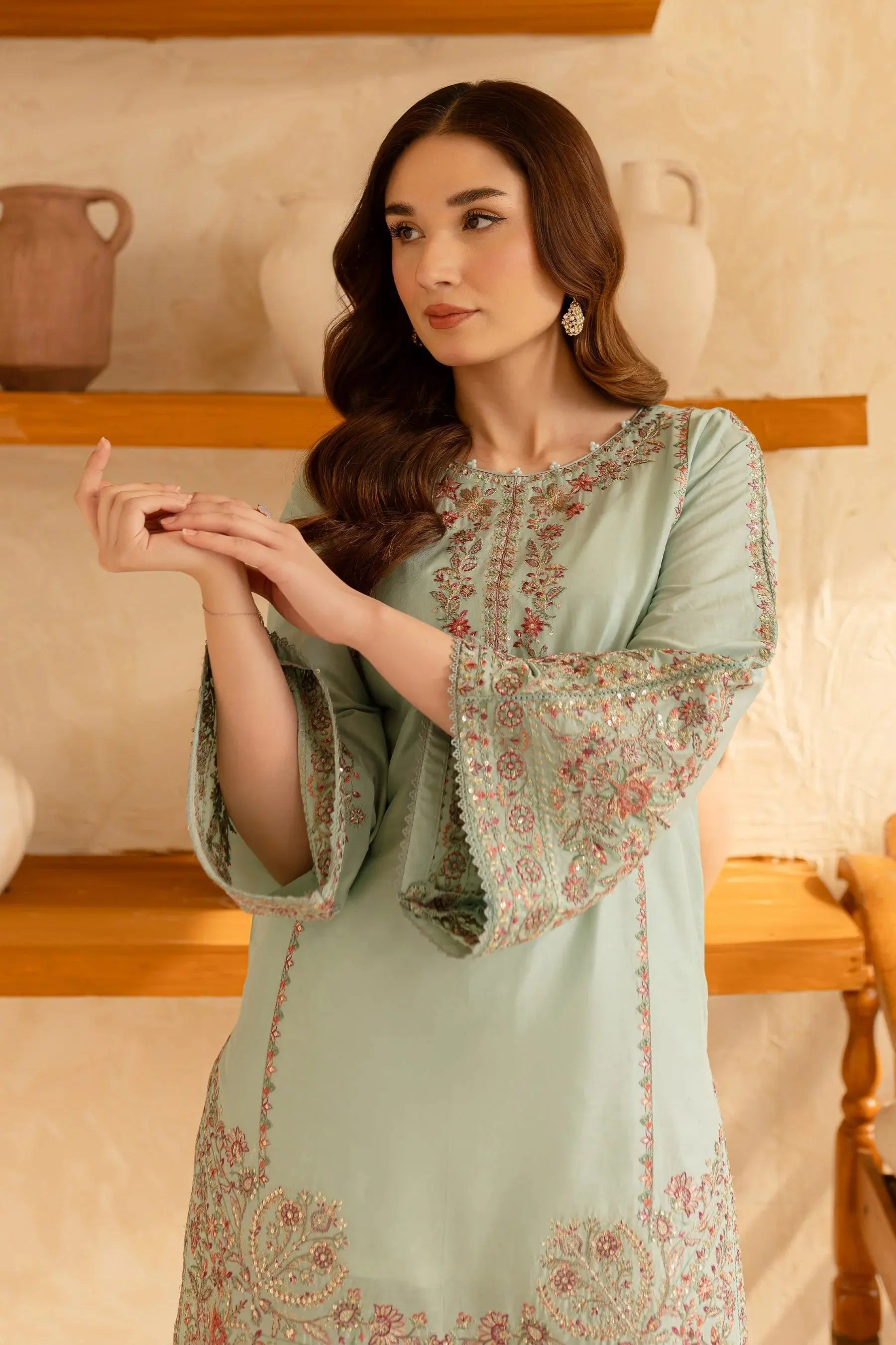 BATIK-2PC LAWN EMBROIDERED SHIRT WITH EMBROIDERED TROUSER-BIC-218 Asasayfakhir