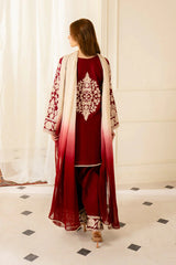 JAZMIN-3PC LAWN EMBROIDERED SHIRT WITH CHIFFON TYE & DYE DUPATTA AND TROUSER -BIC-4656 Asasay Fakhir