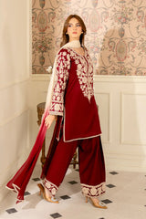 JAZMIN-3PC LAWN EMBROIDERED SHIRT WITH CHIFFON TYE & DYE DUPATTA AND TROUSER -BIC-4656 Asasay Fakhir