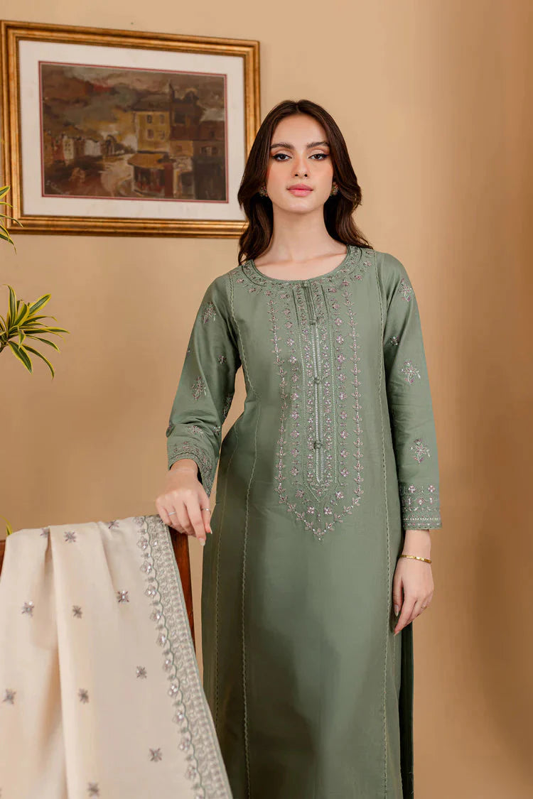 BATIK-3PC LAWN EMBROIDERED SHIRT WITH LAWN EMBROIDERED DUPATTA AND TROUSER-BIC-4622 Asasay Fakhir