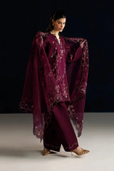 IZNIK-3PC LAWN EMBROIDERED SHIRT WITH ORGANZA EMBROIDERED DUPATTA AND TROUSER-BIC-4884 Asasay Fakhir