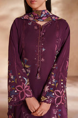 IZNIK-3PC LAWN EMBROIDERED SHIRT WITH KHAADI NET EMBROIDERED DUPATTA AND TROUSER-BIC-4833 Asasay Fakhir