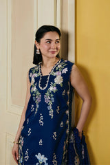 MARYAM HUSSAIN-3PC LAWN EMBROIDERED SHIRT WITH KHADDI NET EMB DUPATTA AND TROUSER-BIC-4910