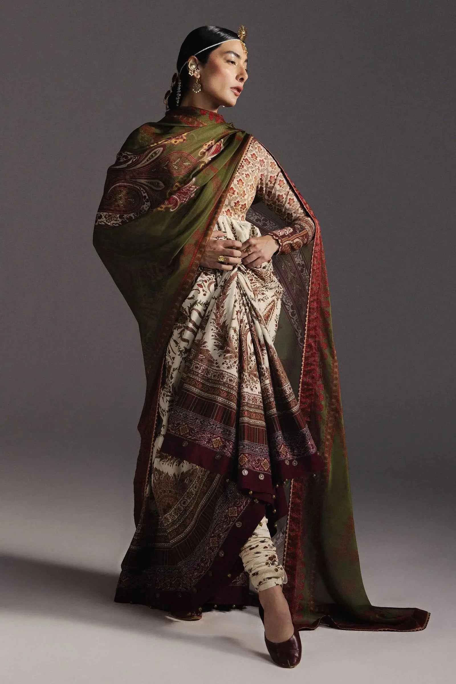 ZARA SHAH JAHAN-3PC DIGITAL PRINTED FROCK WITH SILK PRINTED DUPATTA & DYED TROUSER-BIC-068 Asasay Fakhir