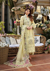 ELAF-3PC LAWN CHIKANKARI EMBROIDERED SHIRT WITH KHAADI NET EMB DUPATTA AND EMB TROUSER-BIC-4601 Asasay Fakhir