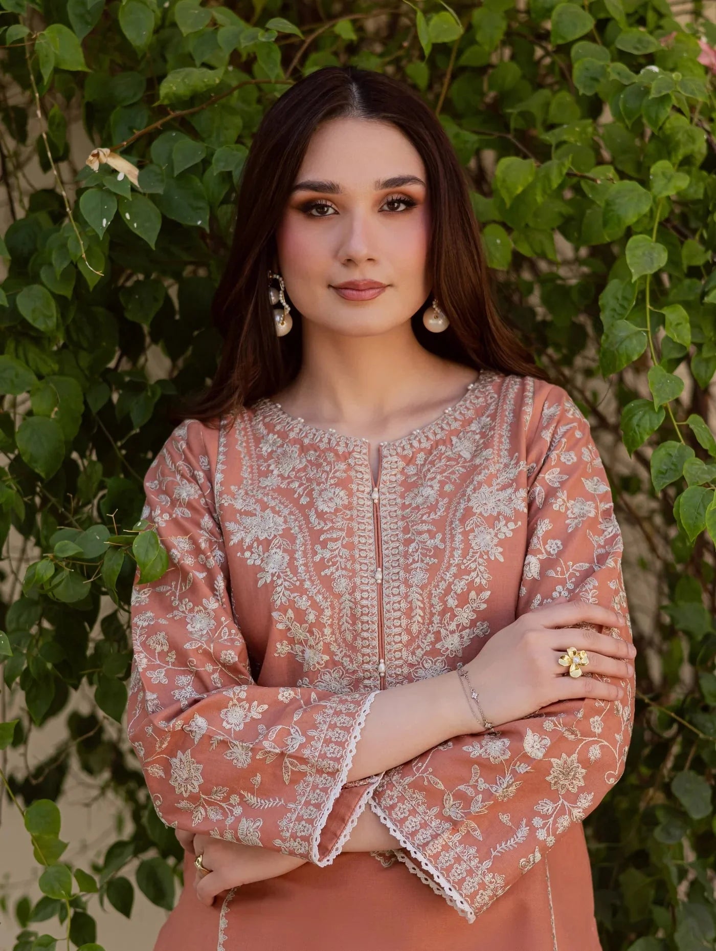 BATIK-2PIECE LAWN SEQUIN EMB SHIRT WITH LAWN EMB SLEEVES-BIC-238 Asasay Fakhir
