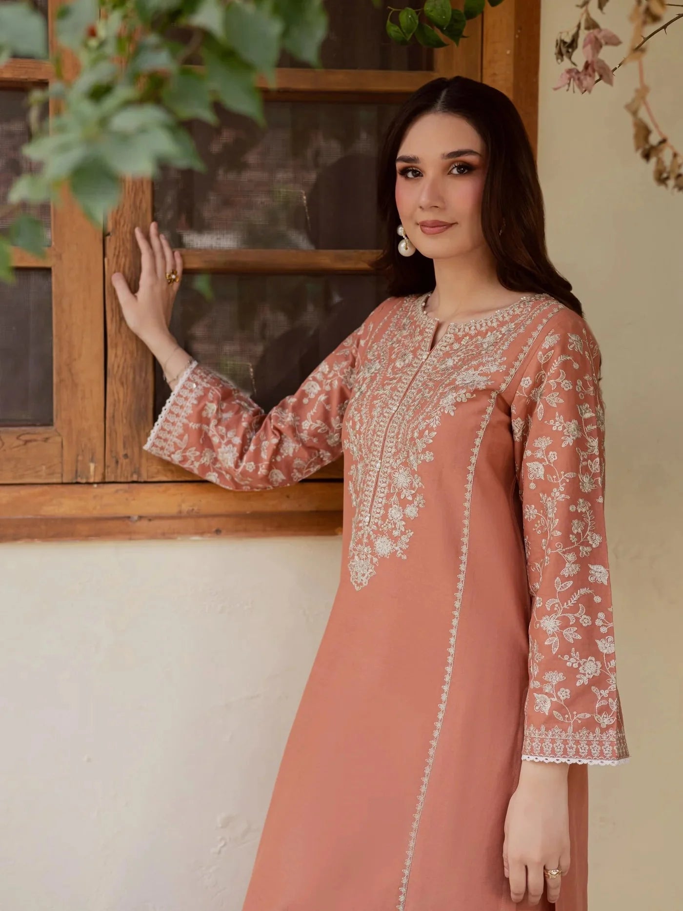 BATIK-2PIECE LAWN SEQUIN EMB SHIRT WITH LAWN EMB SLEEVES-BIC-238 Asasay Fakhir