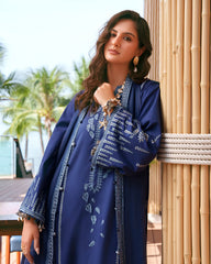 IZEL-3PC LAWN EMBROIDERED SHIRT WITH KHADDI NET EMB DUPATTA AND TROUSER-BIC-4872