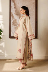 BAROQUE-3PC LAWN EMBROIDERED SHIRT WITH CHIFFON PRINTED DUPATTA AND EMB TROUSER-BIC-4869 Asasay Fakhir