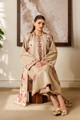 BAROQUE-3PC LAWN EMBROIDERED SHIRT WITH CHIFFON PRINTED DUPATTA AND EMB TROUSER-BIC-4869 Asasay Fakhir