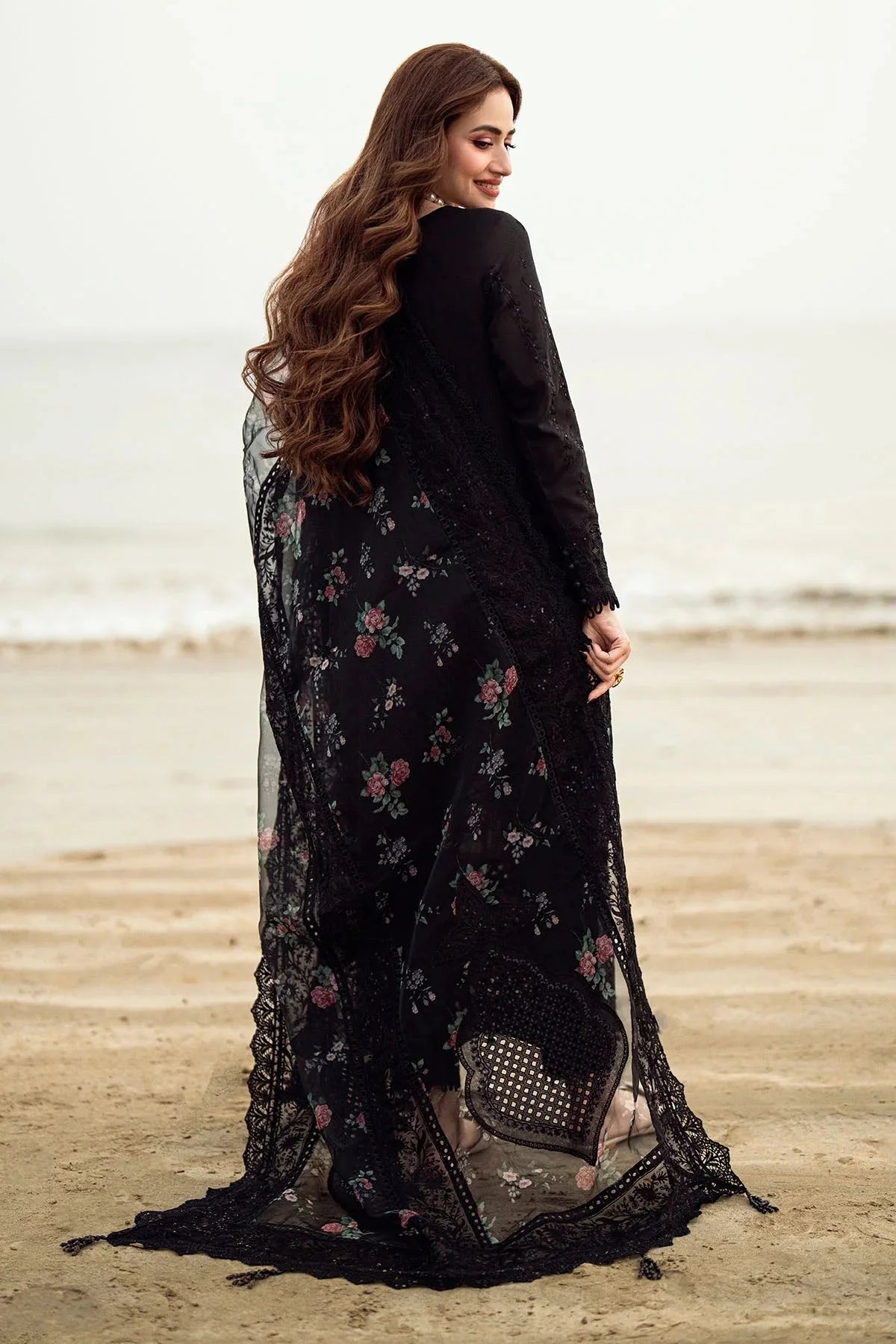 NUREH-3PC LAWN CHIKENKARI LASER EMBROIDERED SHIRT WITH COTTON NET EMBROIDERED PRINT DUPATTA-4523 Asasay Fakhir