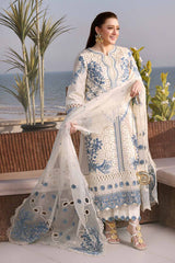 ANEELAS-3PC LAWN EMBROIDERED SHIRT WITH ORGANZA EMBROIDERED DUPATTA AND TROUSER-BIC-4828 Asasay Fakhir