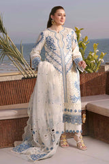 ANEELAS-3PC LAWN EMBROIDERED SHIRT WITH ORGANZA EMBROIDERED DUPATTA AND TROUSER-BIC-4828 Asasay Fakhir