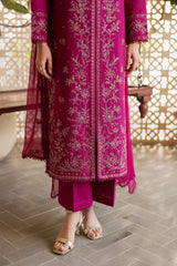 BATIK-3PIECE LAWN SEQUIN EMBROIDERED SHIRT WITH CHIFFON EMBROIDERED DUPATTA AND TROUSER-BIC-4867 Asasay Fakhir