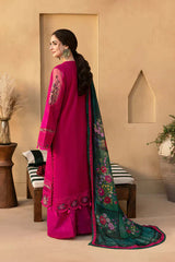 JADE-3PC LAWN CHIKANKARI EMBROIDERED SHIRT WITH CHIFFON PRINTED DUPATTA AND TROUSER -BIC-4507 Asasay Fakhir