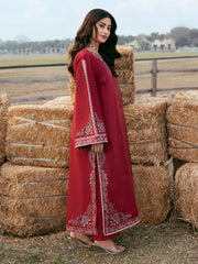 IZEL-3PC LAWN EMBROIDERED SHIRT WITH KHADDI NET EMBROIDERED DUPATTA AND TROUSER-BIC-4818 Asasay Fakhir