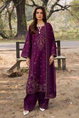 Lawn Embroidered Shirt Lawn Embroidered Sleeves Chiffon Embroidered Dupatta Dyed Lawn Back Side Lawn Embroidered Trouser Unstitched 3Piece Dress Asasay Fakhir